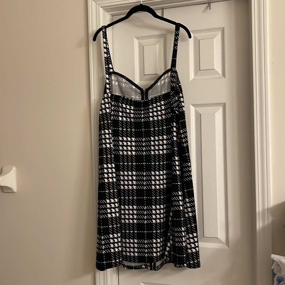 SHEIN Black and White Plaid Mini Dress - Picture 2 of 5